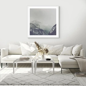 Poster in cornice bianca - La valle delle nebbie - 30x30 cm