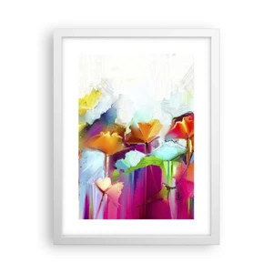 Poster in cornice bianca - L'arcobaleno è fiorito - 30x40 cm