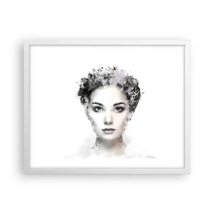 Poster in cornice bianca - Ritratto estremamente alla moda - 50x40 cm