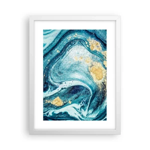 Poster in cornice bianca - Vortice blu - 30x40 cm