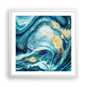 Poster in cornice bianca - Vortice blu - 50x50 cm