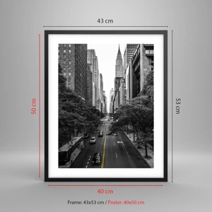 Poster in cornice nera - Alba a New York - 40x50 cm