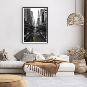 Poster in cornice nera - Alba a New York - 70x100 cm