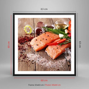 Poster in cornice nera - Avventura norvegese in cucina - 60x60 cm