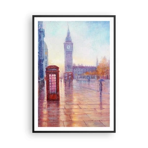 Poster in cornice nera - Giorno d'autunno a Londra - 70x100 cm