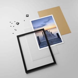 Poster in cornice nera - La calma di un dolce tramonto - 50x70 cm