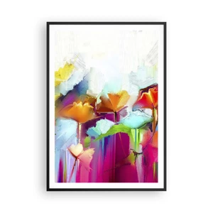 Poster in cornice nera - L'arcobaleno è fiorito - 70x100 cm