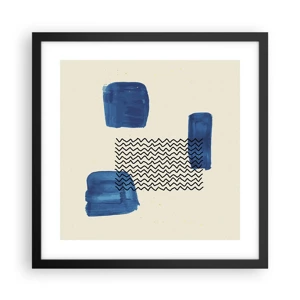 Poster in cornice nera - Quartetto astratto - 40x40 cm