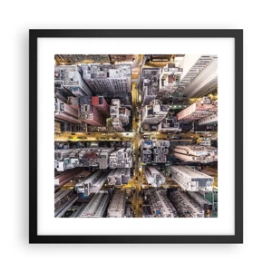 Poster in cornice nera - Saluti da Hong Kong - 40x40 cm