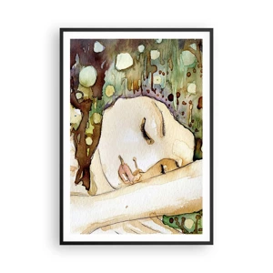 Poster in cornice nera - Sogno smeraldo e viola - 70x100 cm