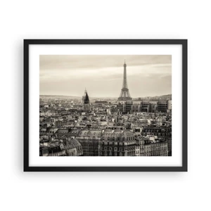 Poster in cornice nera - Sui tetti di Parigi - 50x40 cm