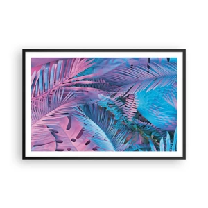 Poster in cornice nera - Tropici in rosa e blu - 91x61 cm