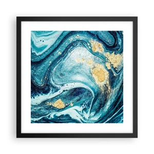 Poster in cornice nera - Vortice blu - 40x40 cm