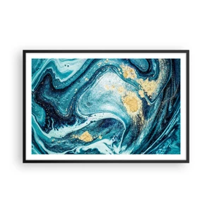 Poster in cornice nera - Vortice blu - 91x61 cm