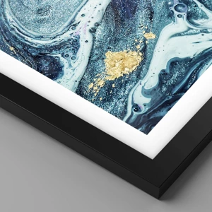 Poster in cornice nera - Vortice blu - 91x61 cm