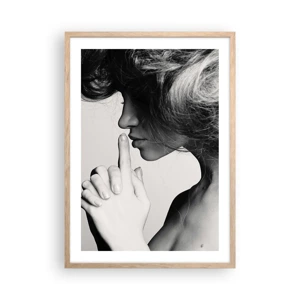 Poster in cornice rovere chiaro - Ascoltando se stessa - 50x70 cm