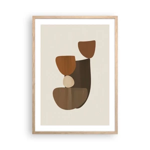 Poster in cornice rovere chiaro - Composizione in marrone - 50x70 cm