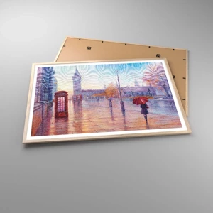 Poster in cornice rovere chiaro - Giorno d'autunno a Londra - 100x70 cm