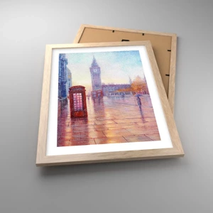 Poster in cornice rovere chiaro - Giorno d'autunno a Londra - 30x40 cm