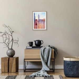 Poster in cornice rovere chiaro - Giorno d'autunno a Londra - 30x40 cm