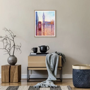 Poster in cornice rovere chiaro - Giorno d'autunno a Londra - 40x50 cm