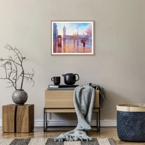 Poster in cornice rovere chiaro - Giorno d'autunno a Londra - 50x40 cm