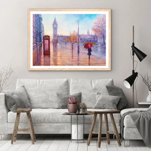 Poster in cornice rovere chiaro - Giorno d'autunno a Londra - 50x40 cm