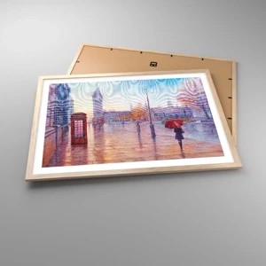 Poster in cornice rovere chiaro - Giorno d'autunno a Londra - 70x50 cm