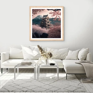 Poster in cornice rovere chiaro - Il Paese dei ciliegi in fiore - 30x30 cm