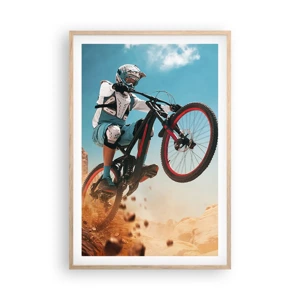 Poster in cornice rovere chiaro - Il demone della follia ciclistica - 61x91 cm