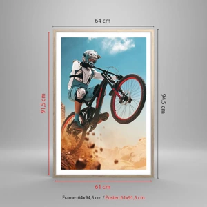 Poster in cornice rovere chiaro - Il demone della follia ciclistica - 61x91 cm