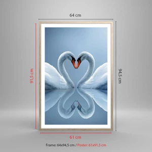 Poster in cornice rovere chiaro - Il tempo dell'amore - 61x91 cm