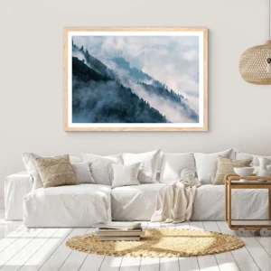 Poster in cornice rovere chiaro - La mistica dei monti - 40x30 cm