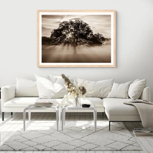 Poster in cornice rovere chiaro - L'albero delle sole buone notizie - 50x40 cm