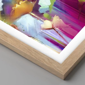 Poster in cornice rovere chiaro - L'arcobaleno è fiorito - 30x40 cm