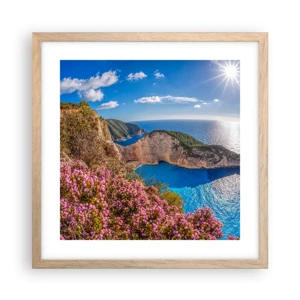 Poster in cornice rovere chiaro - Le mie grosse vacanze greche - 40x40 cm