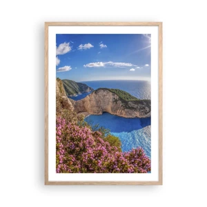 Poster in cornice rovere chiaro - Le mie grosse vacanze greche - 50x70 cm