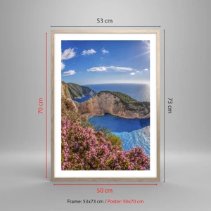 Poster in cornice rovere chiaro - Le mie grosse vacanze greche - 50x70 cm