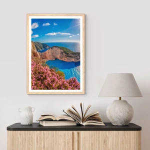 Poster in cornice rovere chiaro - Le mie grosse vacanze greche - 50x70 cm