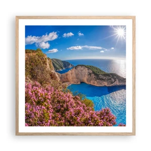 Poster in cornice rovere chiaro - Le mie grosse vacanze greche - 60x60 cm