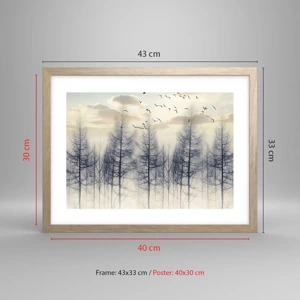 Poster in cornice rovere chiaro - Lo spirito della foresta - 40x30 cm