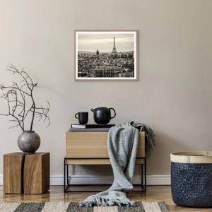 Poster in cornice rovere chiaro - Sui tetti di Parigi - 50x40 cm