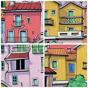 Quadro su tela - Stampe su Tela - Città allegra - 120x80 cm