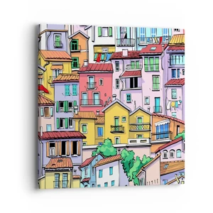 Quadro su tela - Stampe su Tela - Città allegra - 40x40 cm