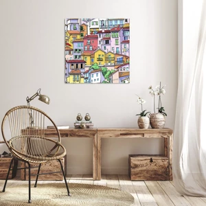 Quadro su tela - Stampe su Tela - Città allegra - 40x40 cm