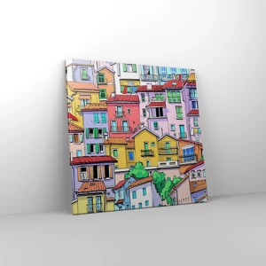 Quadro su tela - Stampe su Tela - Città allegra - 50x50 cm