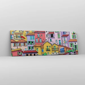 Quadro su tela - Stampe su Tela - Città allegra - 90x30 cm