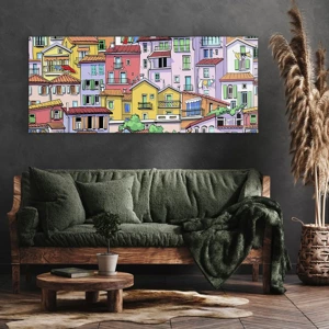 Quadro su tela - Stampe su Tela - Città allegra - 90x30 cm