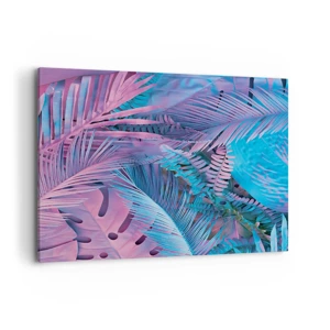 Quadro su tela - Stampe su Tela - Tropici in rosa e blu - 100x70 cm