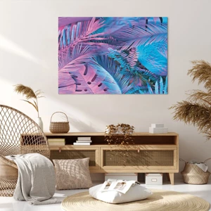 Quadro su tela - Stampe su Tela - Tropici in rosa e blu - 100x70 cm